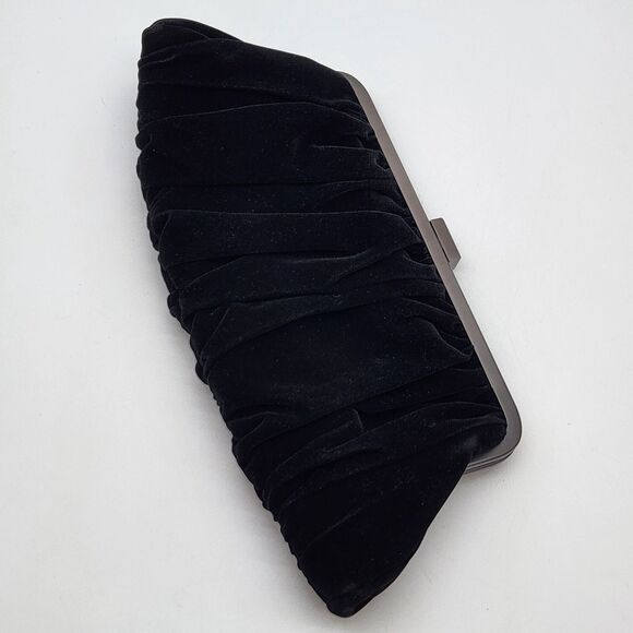 Vintage Y2K Convertible Evening Bag Elegant Chic Black Velvet Clutch Party Event - Picture 12 of 12